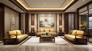 中式奢华客厅典雅空间