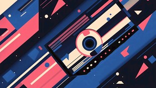 复古磁带的动感几何世界