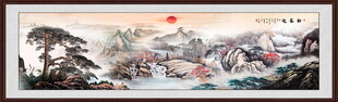迎客松山水画