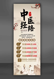 中医经络养生会员优惠宣传海报