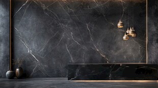 黑色大理石墙面室内场景