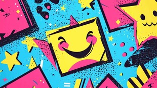 多彩笑脸涂鸦潮流背景图