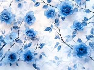 蓝玫瑰花卉纹理背景图