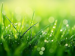 晨露青草 清新自然之景