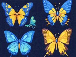 多彩蝴蝶插画集合