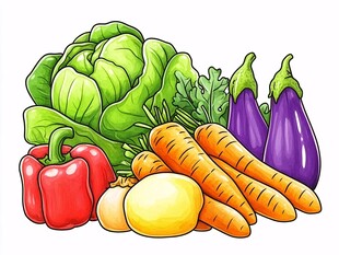 多彩新鲜蔬菜组合