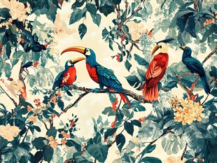 热带花鸟图 多彩丛林生灵