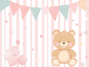 小熊主题的可爱派对背景