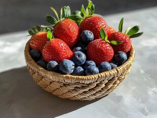 篮中莓果 色彩诱人