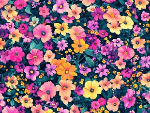 缤纷多彩花卉图案背景