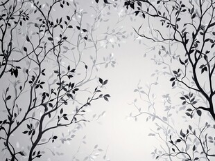 黑白枝叶背景图