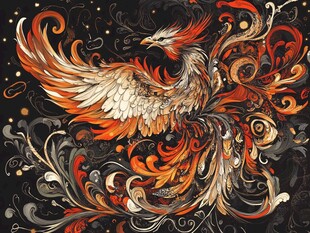 华丽凤凰 神秘幻想艺术图案