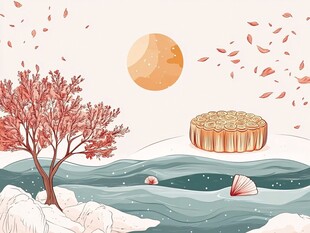 秋日月下的浪漫月饼景象