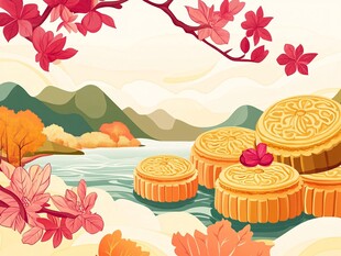 中秋美景与美味月饼