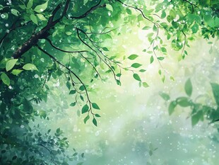 春日绿荫下的清新自然景