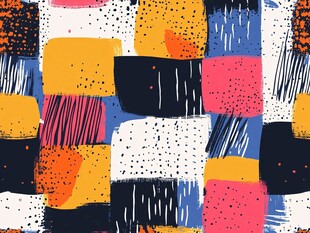 抽象几何色块拼接图案