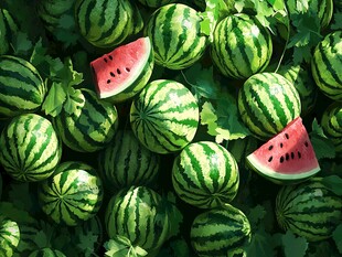 夏日西瓜盛宴 清新水果图