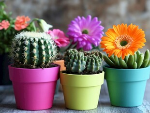 多彩盆栽装点室内小美好