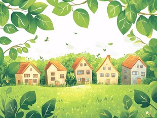 田园小屋的清新自然风景