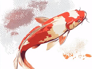 水墨风锦鲤插画