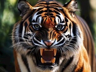 凶猛老虎展现威严气势