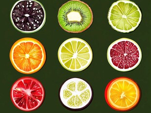 多彩切片水果展示