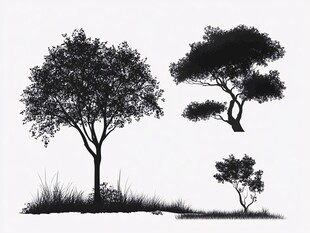 树木剪影素材集合