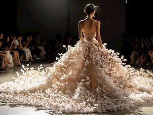 梦幻花饰婚纱走秀瞬间