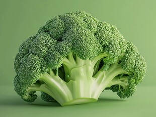 鲜绿西兰花特写