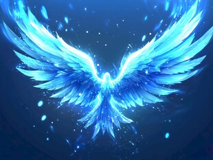 蓝色幻翼飞鸟 梦幻特效