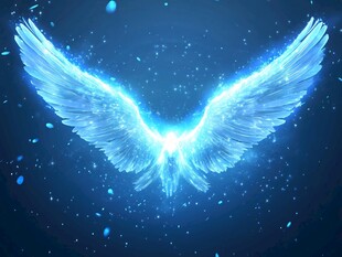 梦幻蓝光天使翅膀特效