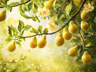 枝头黄梨绽 春意满枝丫