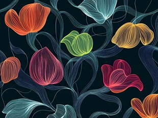 梦幻彩色花卉图案背景