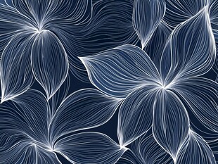 蓝底线条花卉图案背景