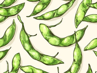 手绘青豆无缝图案背景
