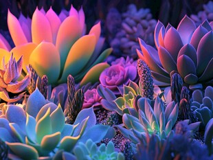梦幻多彩的多肉植物景观