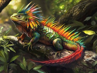 五彩斑斓的丛林蜥蜴