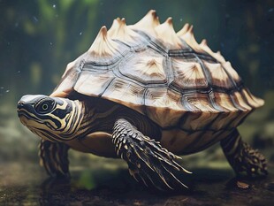 霸气棱背龟 水中展英姿