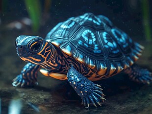 绚丽花纹的神秘乌龟