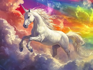 云端独角兽踏彩虹飞扬
