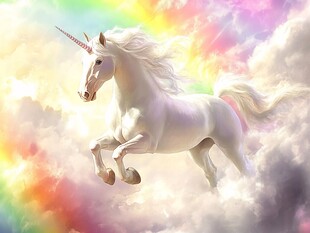 梦幻独角兽在云端驰骋