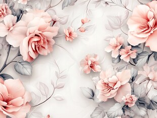 粉色花卉唯美背景图