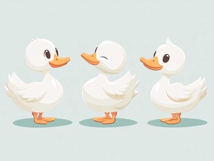 三只可爱小白鸭