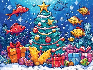 海底圣诞 奇幻水下节日景象