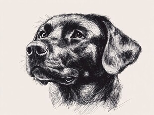 拉布拉多犬的素描头像