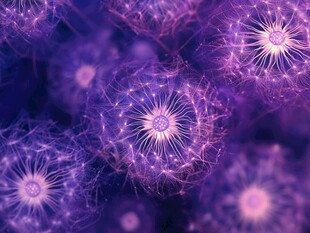 梦幻紫色蒲公英抽象图景