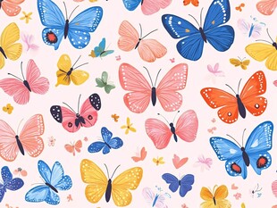 缤纷蝴蝶图案 梦幻背景