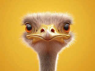 呆萌鸵鸟特写