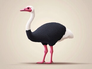 独特造型鸵鸟插画形象
