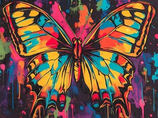 绚丽多彩蝴蝶艺术插画